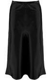 Black Satin Bias Midi Skirts