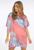 Rose Tie Dye Oversize T-Shirt Dress