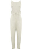 Cream Slit Leg Elasticated Jumpsuit