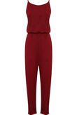 Burgundy Slit Leg Elasticated Jumpsuit