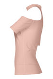 Choker Neck Cut Out Top in Rose 