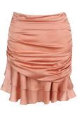 Rose Ruched Gathered Tier Mini Skirt
