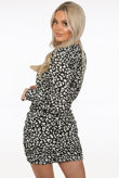 Animal Print Ruched Mini Dress