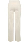 White Ribbed Wide Leg Trousers