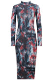 Multicolour Swirl Print Long Sleeve Midi Dress