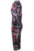 Multicolour Swirl Print Long Sleeve Midi Dress