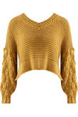 Mustard Chunky Cable Knit Cropped Jumper
