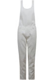 Cream Hook Up Side Zip Detail Muscle Back Dungaree