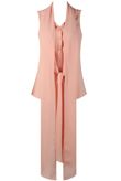 Pink Front Button Up Asymmetric Crop Shirt