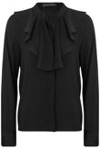 Black Frill Neck Blouse