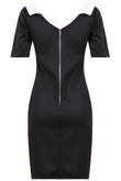 Black With Cream Peter Pan Collar Fitted Dress