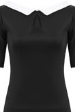 Black With Cream Peter Pan Collar Fitted Dress
