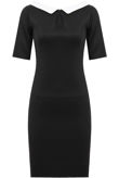 Black With Cream Peter Pan Collar Fitted Dress