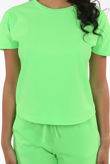 Lime Green Short Sleeves Round Neck Loungewear Set