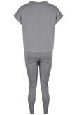 Grey Short Sleeves Round Neck Loungewear Set