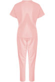 Pink Short Sleeves Round Neck Loungewear Set