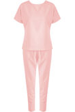 Pink Short Sleeves Round Neck Loungewear Set