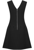 Black Pleated Back Zip Up Fit and Flare Dress