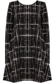 Black & Cream Tartan Print Swing Dress