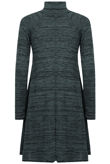 Coloured Knitted Polo Neck Front Cut Out Swing Dress