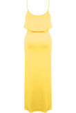 Soft Stretch Yellow Strappy Frill Top Maxi Dress 