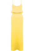 Soft Stretch Yellow Strappy Frill Top Maxi Dress 