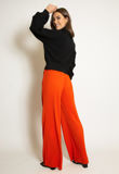 Orange  Pleated Wide Leg Trouser-Copy-Copy