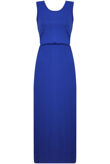 Royal Blue Elasticated Waist Maxi Dress