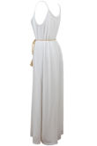 Cream Pleated Rope Belt Detail Maxi Dress