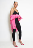 Black Ribbed Jersey Unitard