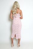 Rose Floral Lace Lined Midi Dress