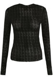 Black Sheer Long Sleeve Top
