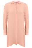 Pink Casual Rolled Up Sleeve Shirt 