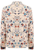 Beige Floral Print Pussybow Shirt