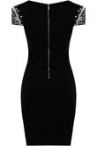 Black Diamante Shoulder Detail Bodycon Dress 