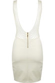 White Pearl Embellished Bodycon Dress 