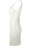 White Pearl Embellished Bodycon Dress 