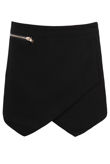 Black Front Pocket Side Zip Up Skorts