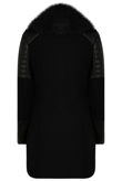 Black PVC Patch Fur Collar Jacket 