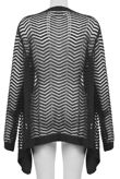 Black Knitted Net Pattern Pullover