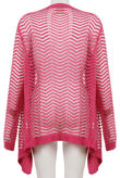 Fuchsia Knitted Net Pattern Pullover