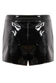 Black Vinyl Side Pocketed Skorts