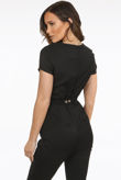 Black Belted Crepe Jumpsuit