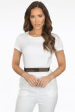 White Belted Crepe Jumpsuit