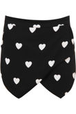 Black and White Heart Print Shorts Skorts