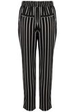 Black Stripe Waist Tie Trousers