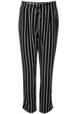 Black Stripe Waist Tie Trousers