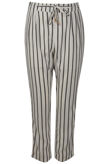 White Stripe Waist Tie Trousers