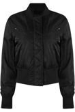 Navy Zipped Pocket Cropped Bomber Jacket 