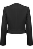 Black Cropped Smart Tailored Lined Tuxedo Evening Jacket
